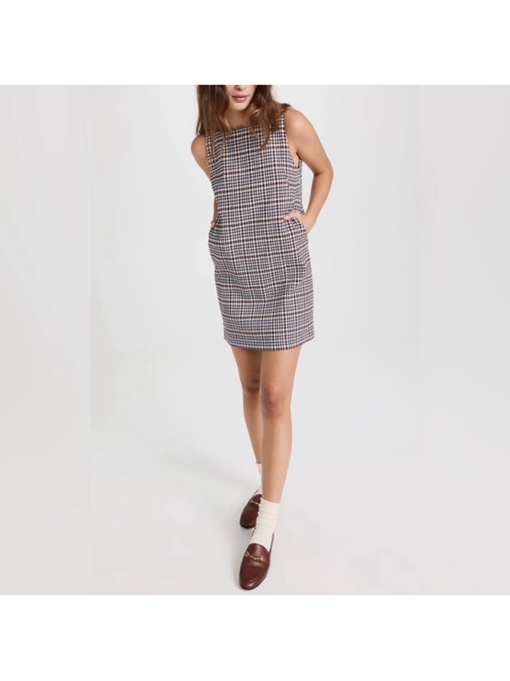 Rebecca Taylor | Techy Houndstooth Mini Shift Dress Jumper Wool Blend Academia 4